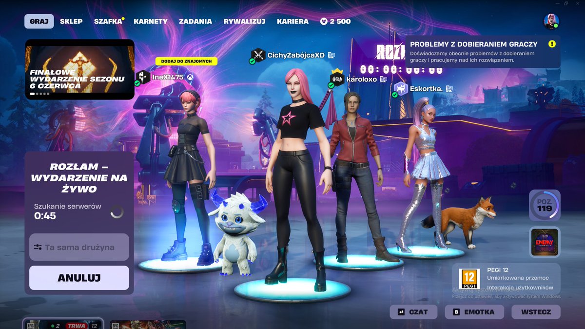 CichyZrt's tweet photo. @FortnitePL nie może nas wczytać https://t.co/CswngZkk2r