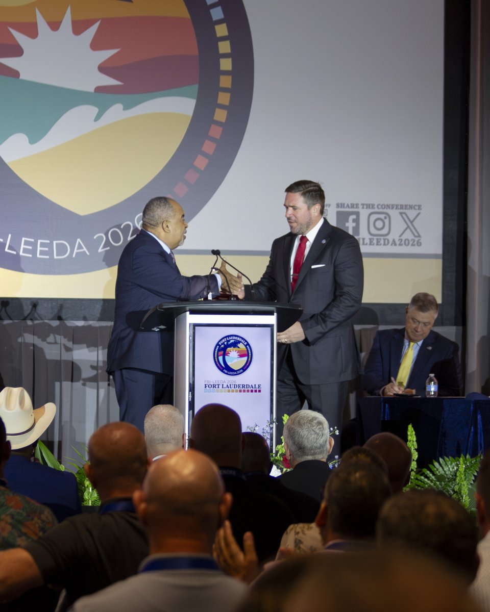FBI's tweet photo. This week, Co-Deputy Director Andrew Bailey joined law enforcement leaders from across the country at the FBI-LEEDA 34th Annual Executive Training Conference to discuss leadership, partnership, and our shared mission of protecting the American people. Strong partnerships remain essential to addressing the evolving threats facing our communities and ensuring public safety across the nation.
