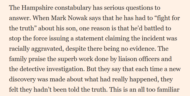 Gurdur's tweet photo. . #HenryNowak's father, Mark Nowak, had to battle to stop the police issuing a statement that the incident of the murder of Henry Nowak had been a racially aggravated incident overall, despite no evidence.
https://t.co/RQQbMlP38X https://t.co/pTO1SFGTyR