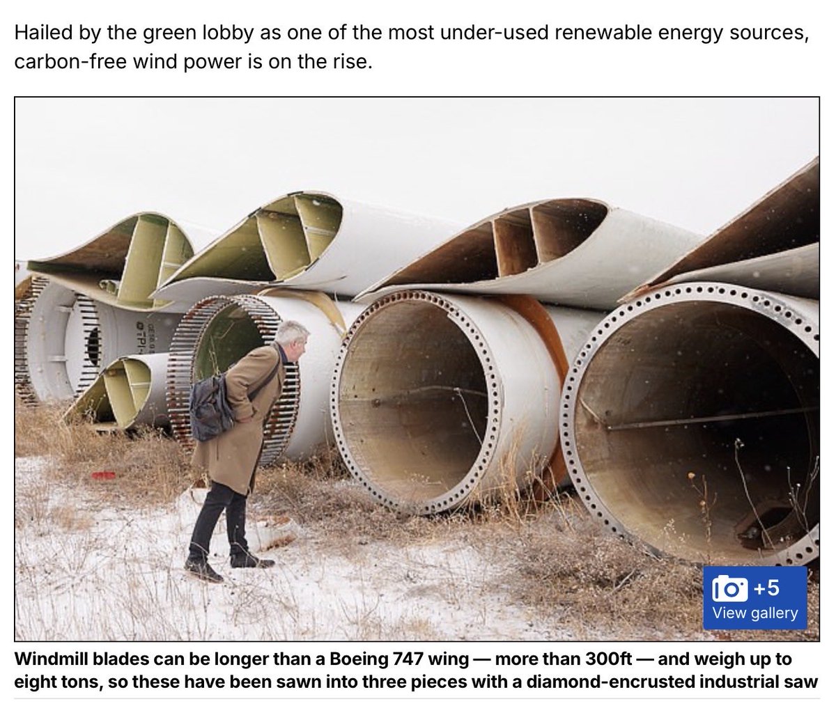 TeaPartyPDX's tweet photo. By 2050, it's predicted that the world will need to dispose of two million tons of wind turbine blade waste every year. In the UK alone, the volume already exceeds 🚨100,000 tons per year.🚨
🚩Windmill blades can be longer than a Boeing 747 wing — more than 300ft — and weigh up to eight tons, so these have been sawn into three pieces with a diamond-encrusted industrial saw.
They come with a hidden environmental cost that is rarely mentioned: they don't last for ever: only 20 to 25 years, in fact. If they are installed offshore- they become obsolete trash at a faster rate- and they will remain in our Oceans. 
🚩Production generates massive pollution on the front end, and the blades, built from a 'composite' of fibreglass and resin that can withstand hurricane-force winds but be light enough to turn, cannot easily be crushed, let alone recycled.
Scientists are looking for ways to separate the resins from the fibres or grind chunks of blade into small pellets that can be used in other products, but they're struggling to find any process that works on a large scale.
🚩Amid the zeal to recycle, there's no small irony in the fact the main sources of renewable energy cannot themselves be renewed when they reach the end of their life.

Windmills disrupt the ecosystem in more ways than one. 
Windmills kill birds. They disrupt sea life. The trash piles up on land and on ocean floors. 
Building the infrastructure is a costly endeavor, pipelines dredged onto the ocean floor to send unreliable power to the grid - that doesn’t yield the output needed to sustain life- makes energy scarce, and drives up costs for consumers at every interval. 

“Green Energy” only benefits the politicians who push these absurd policies for kickbacks. There is significant monetary incentive to push “climate” policies that cripple industry and independence. “Green Energy” keeps people dependent on the grid when all other options are eliminated.  

WA Gov. Ferguson, OR Gov. Tina Kotek, CA Gov. Gavin Newsom- they all sit at the round table with energy companies, big pharma, large scale property developers, and insurance companies. They are “invited” to have direct discussions about planning and policies with the members of the “Western Governors Association”. 

We are tired of the lies. 

I think there are actors on all sides working to make the American people wage slaves for their state governments. Pramila is working for the party, she’s not working for the working class. If she was working for the people, she wouldn’t continue to parrot these well funded narratives. Politicians who push “Clean Energy” are either lying completely through forked tongue or are intolerably IGNORANT.  These energy policies are anything but “Clean” and the only “Green” is the money that lands in the pockets of those who push them onto good hearted citizens who really do care about the environment -who have been lied to. 

Western Governors Association: https://t.co/FiSYpgYwF0
Fiscal Sponsors: https://t.co/SLXruqt1Es

WGA sponsorships include: 
Invitations to regional lunches with individual Western Governors, 
Biennial conferences, weekly and monthly communications,
workshops, webinars. 

WGA Sponsorships:
 • BP (Diamond Sponsor) — British multinational, headquartered in London, UK (1 St James’s Square). One of the traditional “supermajors” in oil & gas.

“Clean” Energy is big business with Gold/Silver top tier donations to WGA: 
•  AES Clean Energy 
•  Arevia Power 
•  Arevon Energy 
•  Basin Electric Power Cooperative (includes significant “renewables”)
•  BluEarth Renewables 
•  Edison International (major renewables developer)
•  Invenergy (renewables)
•  National Hydropower Association 
•  NextEra Energy Resources (leading renewables/utility)
•  Orsted (offshore wind) Large producer,  UK is its primary market. 
•  Salt River Project (utility with renewables)
•  Alliance for Sustainable Energy 
•  American Clean Power