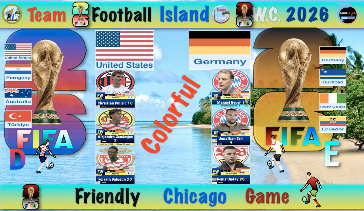 TongaIsland312's tweet photo. Former German and USA Head Coach of the men’s National Football (soccer) team  Jürgen Klinsmann influence can be seen in both World Cup Teams as they play a friendly warmup game in Chicago. Both can win the 🏆!

https://t.co/Ret0QDiDeX https://t.co/pEDS814bkw