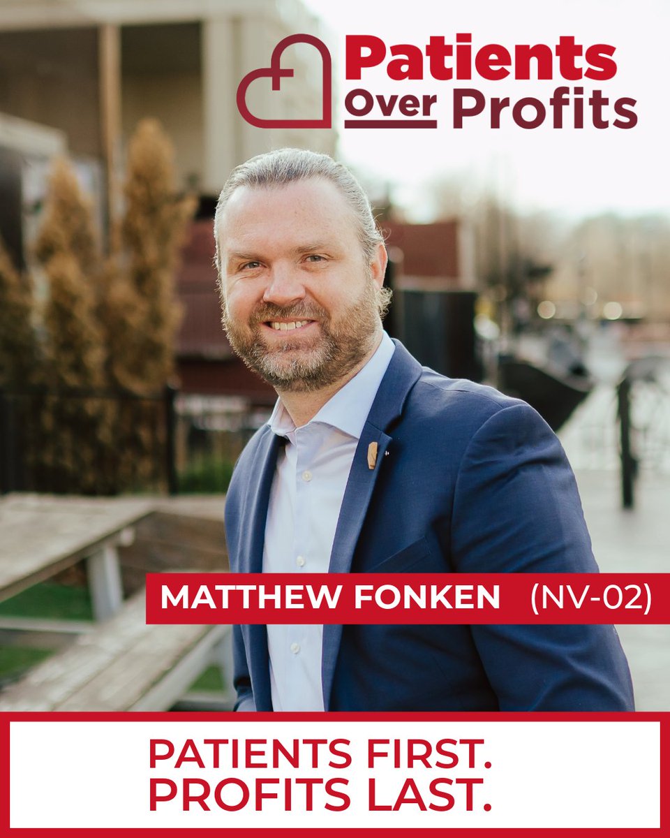 FonkenforNevada's tweet photo. I signed the Patients Over Profits Pledge because health care should heal people, not bankroll politicians.

I’m pledging not to take contributions over $200 from corporate health care executives, lobbyists, or PACs.

#PatientsOverProfits #MedicareForAll #NV02 #FonkenForNevada https://t.co/qsxr0LbCYT
