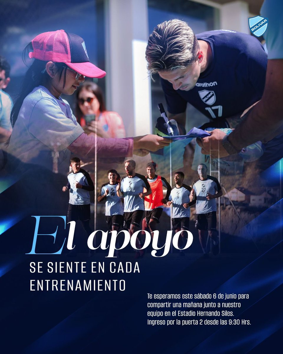 Bolivar_Oficial's tweet photo. Mañana nos volvemos a encontrar. 💙🏟️🔥

Abrimos las puertas del entrenamiento para que acompañes al equipo en el Hernando Siles 🙌🏻✨

🕤 Ingreso desde las 09:30
🚪 Puerta habilitada: #2

¡Te esperamos! 💪🏻⚔️ https://t.co/ZFdZZFXLtC