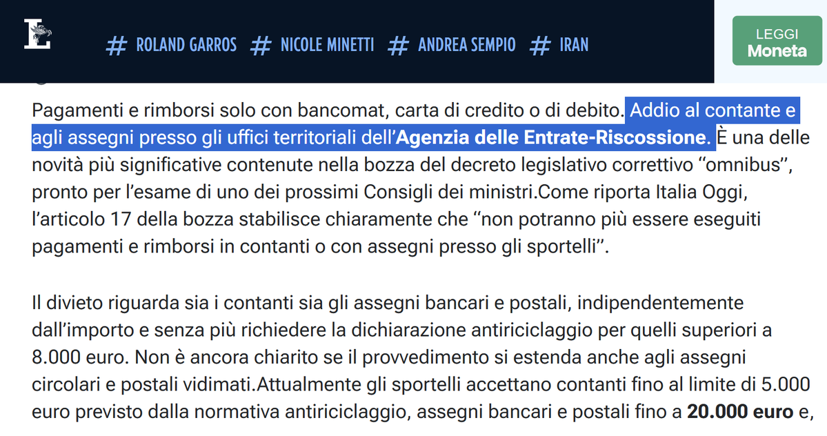 ReEurode's tweet photo. Eletti per fermare la strisciante eliminazione del contante, accelerano la strisciante eliminazione del contante. https://t.co/9pDErMFHTs