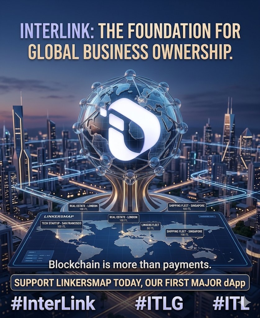 Bekihem's tweet photo. Blockchain is meant for more than just simple peer-to-peer payments. InterLink aims to be the foundation for global business ownership. Support LinkersMap today, our first major dApp, and get a clear glimpse into the future of asset tokenization. 
#InterLink #ITLG #ITL https://t.co/sqygo0Hz39