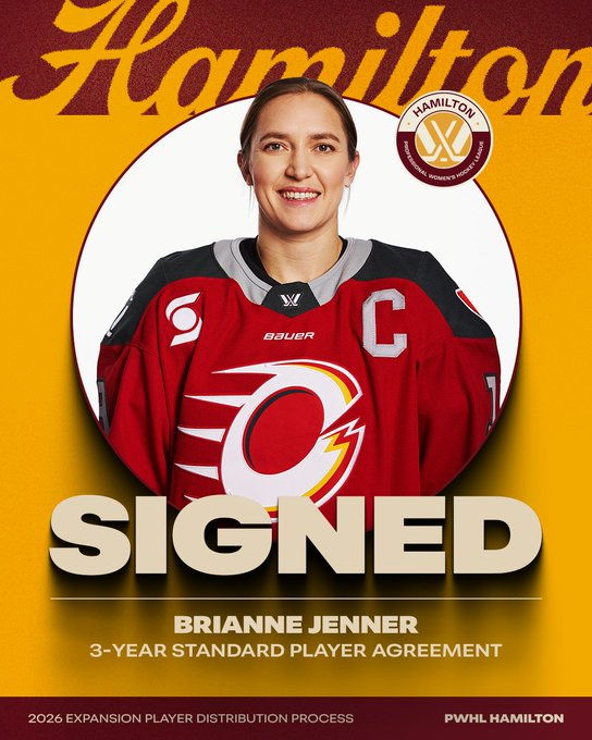 500FootAntelope's tweet photo. #PWHL | Oakville native and four-time Olympic Medalist Brianne Jenner is our first player in team history, signing a three-year Standard Player Agreement as part of the Expansion Player Distribution Process. https://t.co/p1XZI1lRiH