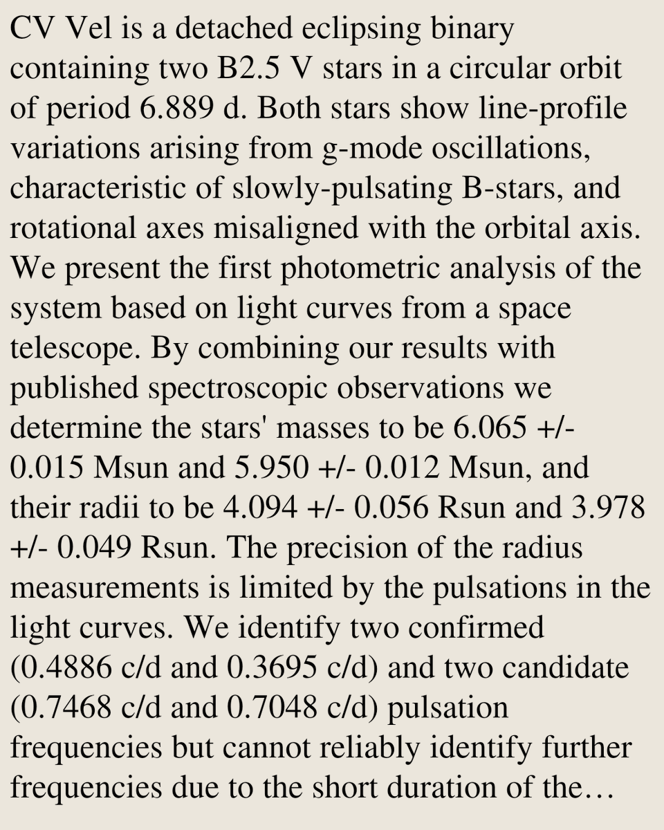 VTWV's tweet photo. Rediscussion of eclipsing binaries. Paper 31. The slowly-pulsating B-star system CV Velorum in the PLATO southern field

John Southworth
https://t.co/GSRSIta6lk [𝚊𝚜𝚝𝚛𝚘-𝚙𝚑.𝚂𝚁] https://t.co/kLsS9AJtzv