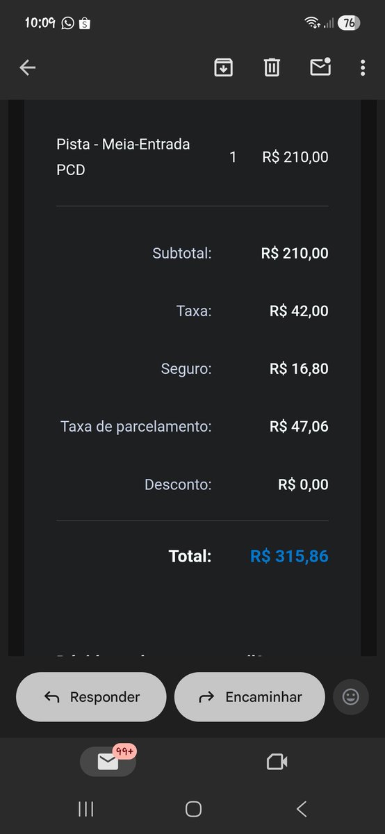 ar1kkive's tweet photo. a meaple não existe sfd como que falam que devolveriam o valor inteiro e depois me mandam o ingresso sem taxa de serviço que nem teve https://t.co/ywBO1baBGg