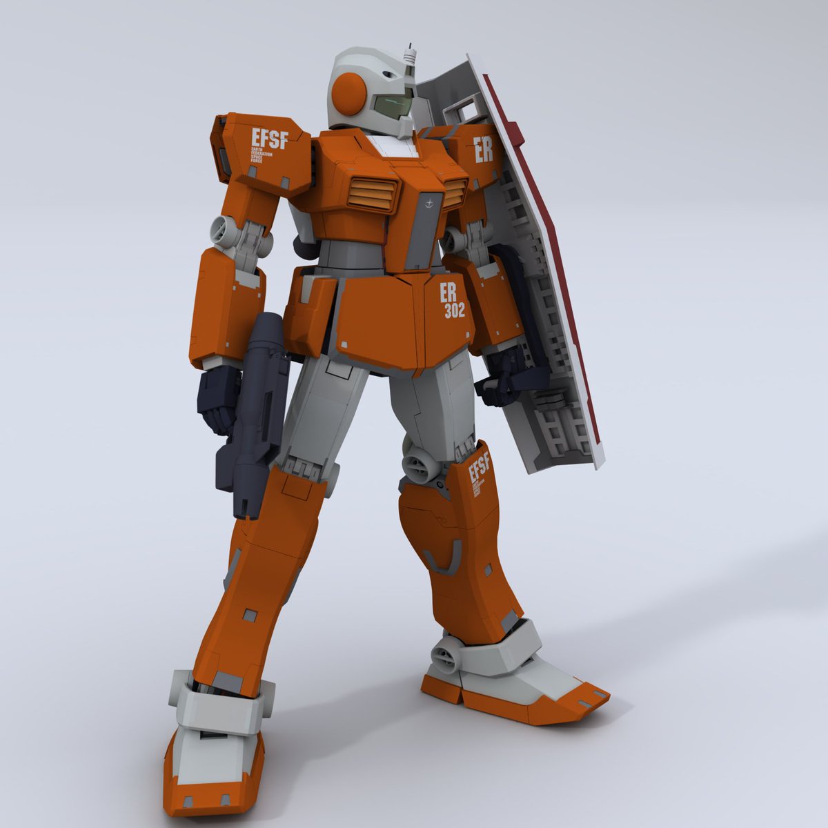 system_a10's tweet photo. ジム無印

パイロットの高度な訓練が望めない状況下で、単機の過剰な機動性能を不要なものと判断して簡易化されたタイプ。

この形でジャブローにて大量生産され、チェンバロ作戦前に宇宙に打上げられた。 https://t.co/YoVzdI0Epl
