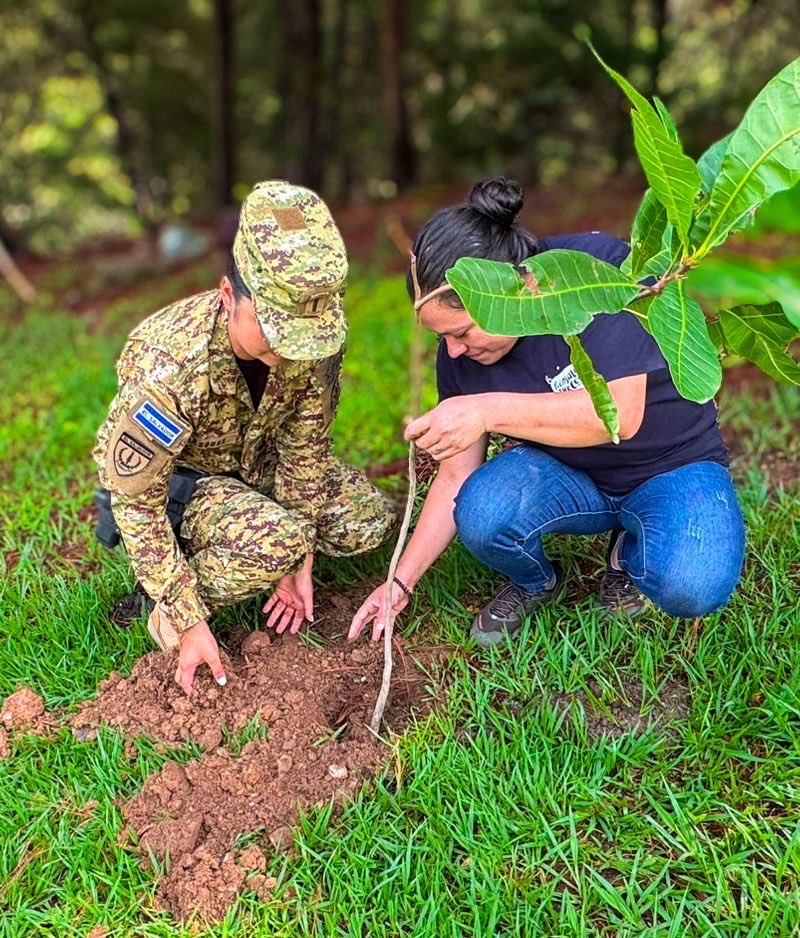 FUERZARMADASV's tweet photo. Nuestros soldados participaron en una jornada de reforestación mediante la siembra de 1,000 árboles en 44 hectáreas de terreno de las Áreas Naturales Protegidas Peñón de Cayaguanca, en el cantón El Rosario, San Ignacio, Chalatenango Norte, y La Angostura, en el distrito de El Paraíso, Chalatenango Centro.