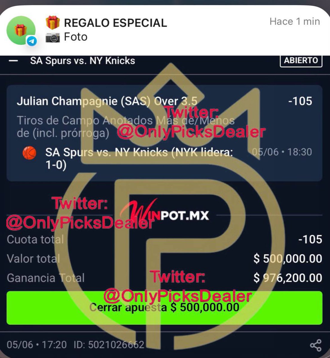 OnlyPicksDealer's tweet photo. AlfredoVzla Apuesta de $500,000 MXN 💣🏎️

⚠️GRUPO VIP GRATIS👉: https://t.co/7RExmwOSQu… https://t.co/EGzqQzyVoi