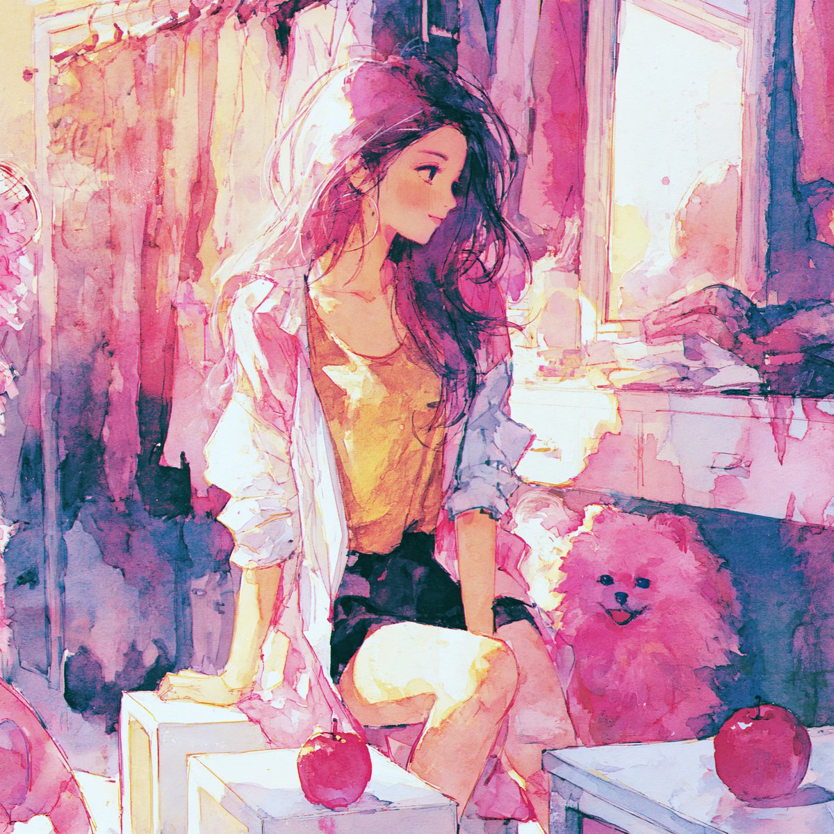 どの色に着替えよう？🍓mid8.1水彩画