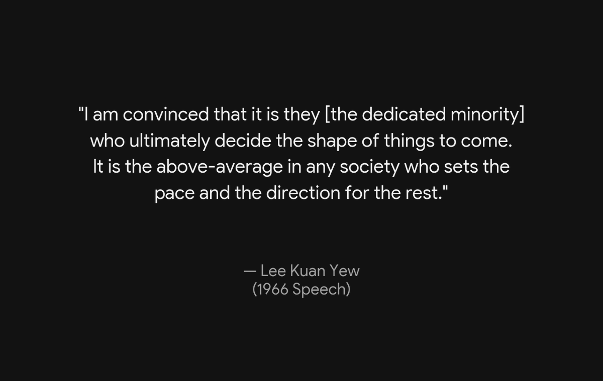 Sai_Ishaya_'s tweet photo. This used to bother me years ago after my daily online doom scrolling, & then I realised that the "willing majority" is a myth. No successful nation was ever built by consensus. Nations are dragged into prosperity by a small, exhausted & relentless minority. 

Look at Singapore. Lee Kuan Yew didn't inherit a unified populace willing to build a metropolis. It was a brutal and impoverished island prone to often deadly race riots. 

Lee Kuan Yew stopped waiting for consensus.

 He understood the harsh reality of nation-building: that progress was rarely democratic. 

We look at Singaporeans today and assume they were always this disciplined, they weren't. Lee & a tiny, relentless minority of competent leaders enforced a working system on a population that was largely apathetic, stubborn & autophagocytic. 

If anyone is waiting for 200+ million Nigerians to magically unite & demand a working system, they'll be waiting forever. You don't need the majority, you just need the minority who do want a working Nigeria to out-strategise, out-last, & out-build the ones who don't.