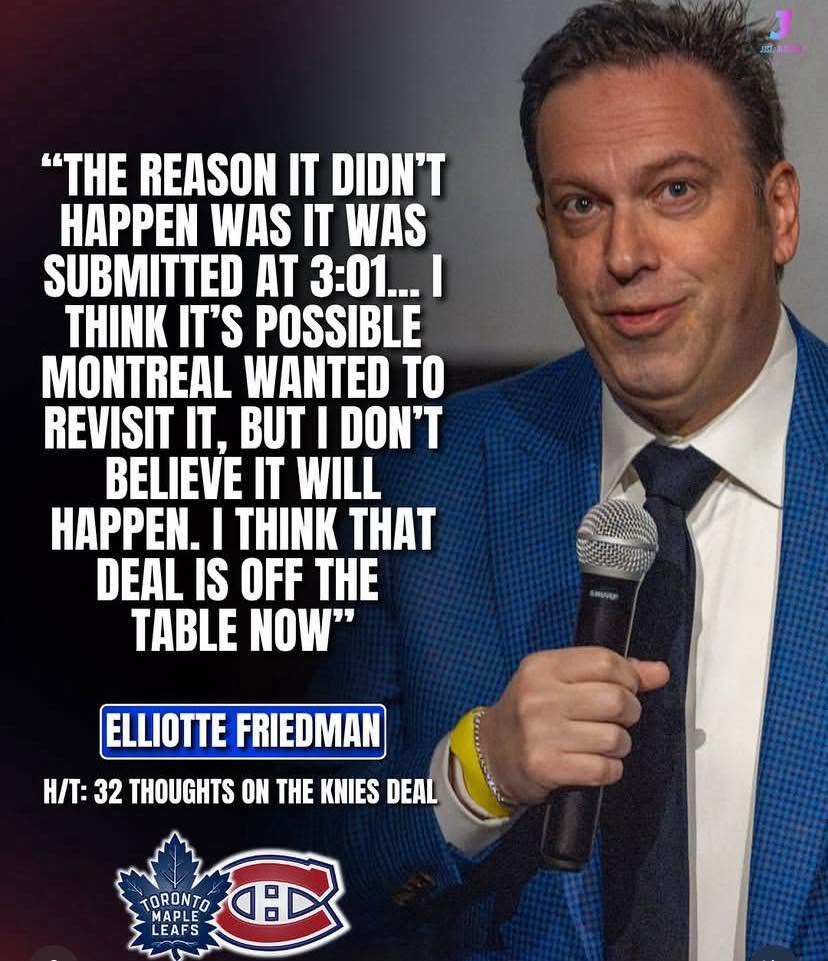 TruthSeerum's tweet photo. Leafs culture: Filing a trade a minute after trade deadline, nullifying it. 

It gets out and the Leafs star now must be pissed off as he signed long-term to commit.  

Glad it didn't happen for Montreal as Habs might not have won two rounds in playoffs had it gone through. https://t.co/o78wYENLPZ