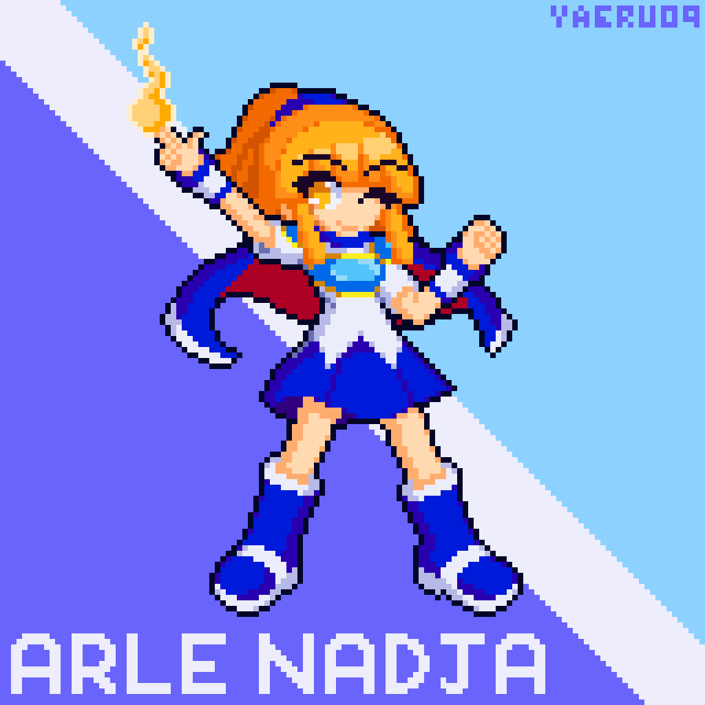 yaeru09's tweet photo. Faiyaaaaa 🔥

Here's another pixel art of Arle Nadja from Puyo Puyo https://t.co/2V4gPM64FZ