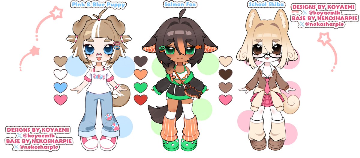 koyaemik's tweet photo. Adoptable Batch #1 

All are $30, includes commercial usage.

All using @nekosharpie 's updated Base! :3
Kofi below! https://t.co/45sRFfgicd