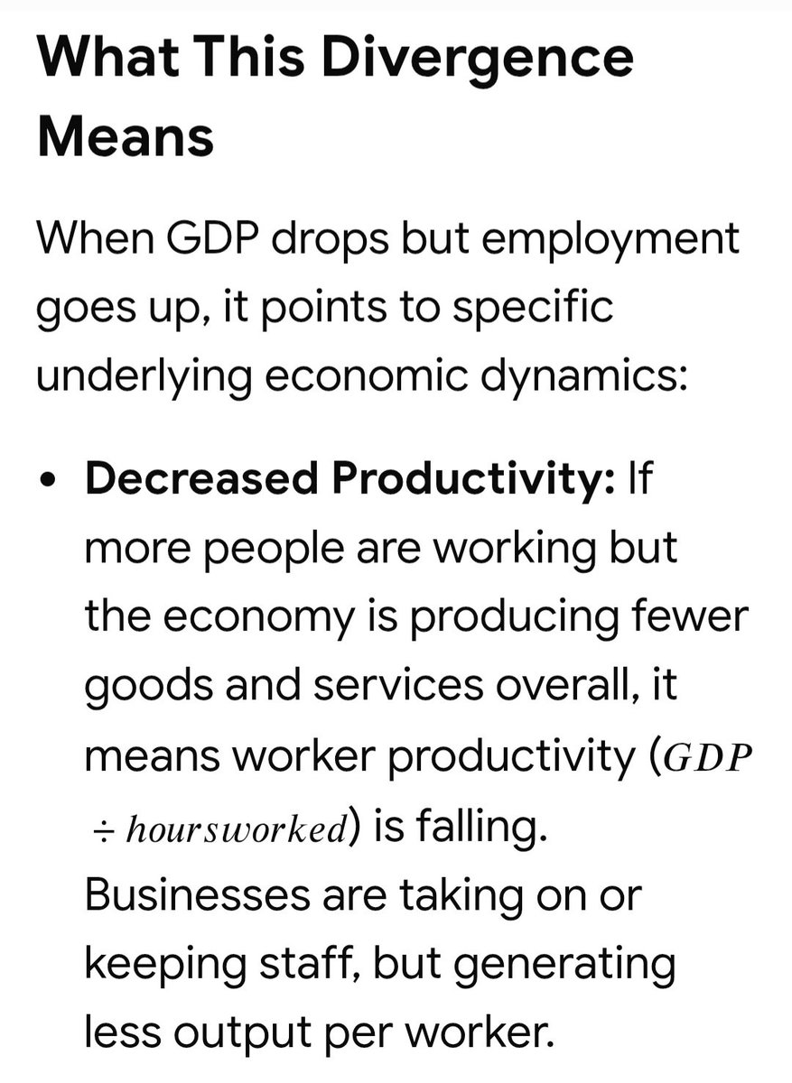 Real_Daddy_Cool's tweet photo. @Reil76 It's still a technical recession universally accepted by economists. 
What youre seeing is called divergence. And its a telling indicator of a unproductive workforce. Thats why canadas GDP per capita is abysmal. 
Read and learn https://t.co/RiU0eM4Y1i