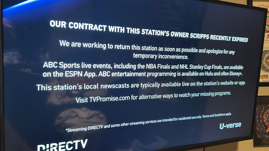 Shaggy_Rodgerz's tweet photo. Oh okay #ABC and #DirectTv on some bullshit in Colorado. #NBAFinals https://t.co/uaKkQ3iaPR