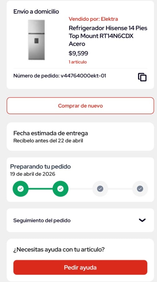 marquirozh's tweet photo. @ElektraMx  vas a entregar el refrigerador que tiene más de mes y medio de atraso? O lo veo en @Profeco https://t.co/QU6hjNnZ16