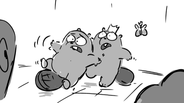 threebarebears's tweet photo. And LASTLY: The infamous squish was always in the story from early on- however early iterations had Mabel and King George falling backwards and squishing her on accident- either way, oops... https://t.co/tl44fnpHdU