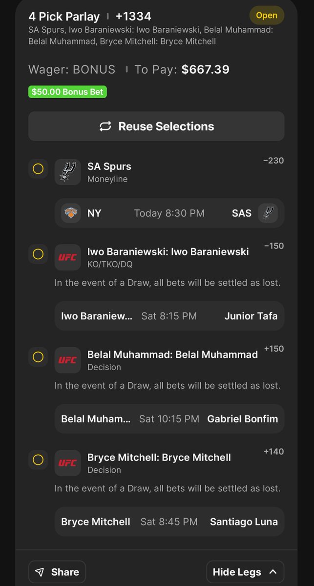 DirtysLocks's tweet photo. #UFCVegas118 plays for tomorrow mixed in with a little NBA. Really like Bryce Mitchell and Marcus McGhee. Iwo likely 1st round TKO. More coming soon #DirtysLocks 🔒 https://t.co/nu1evoM05q