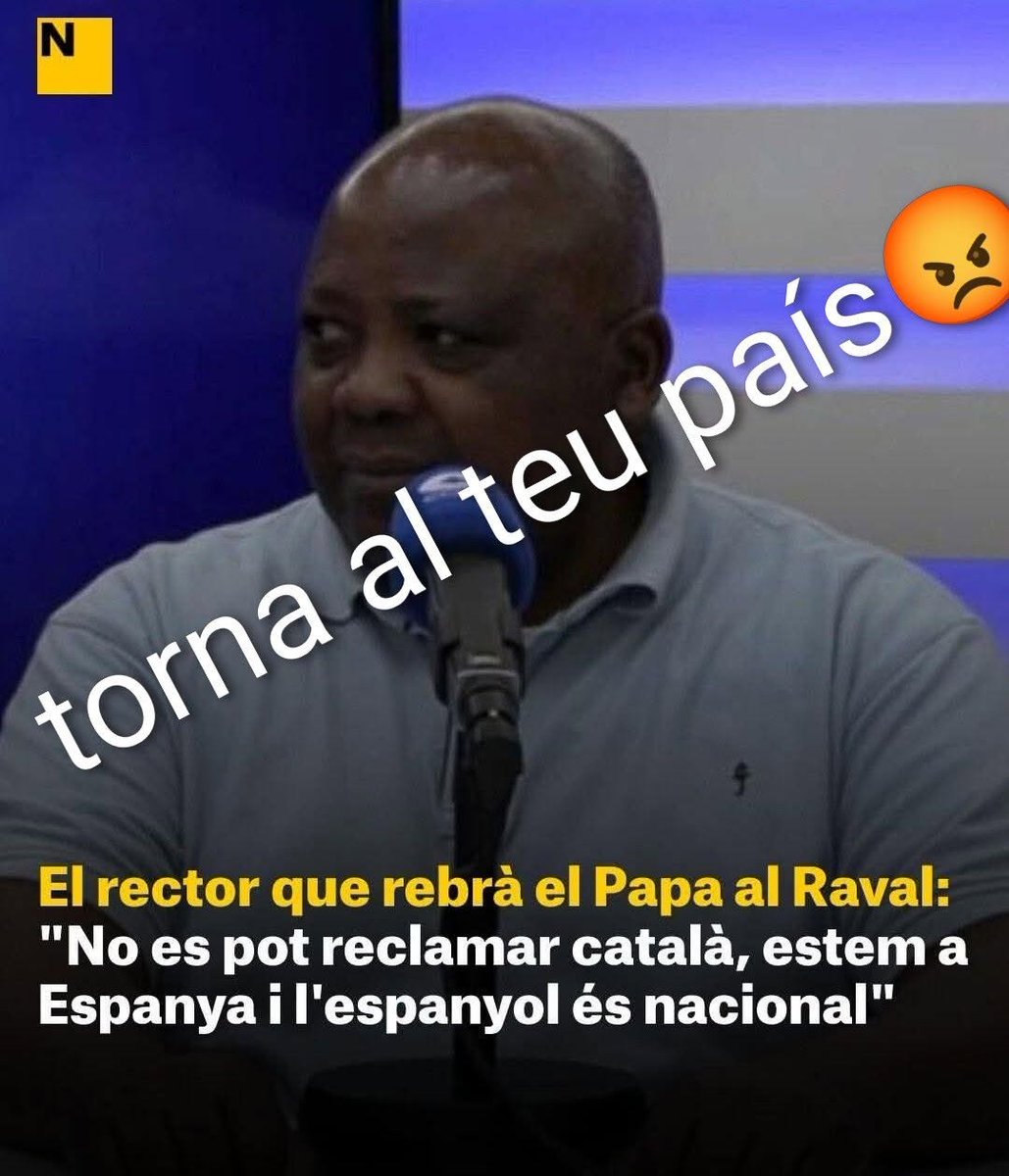 PiotrSalva1385's tweet photo. El rector importat de la Parròquia de Sant Agustí al Raval de Barcelona dient que Catalunya és Espanya i que a Espanya es parla castellà i no dialectes indígenes. Aquest paio ha de rebre al papa.
Per què el 90% de gent d'aquest perfil és profundament espanyolista i catalanòfoba?
Potser que deixem d'importar aquest tipus de gent, no?