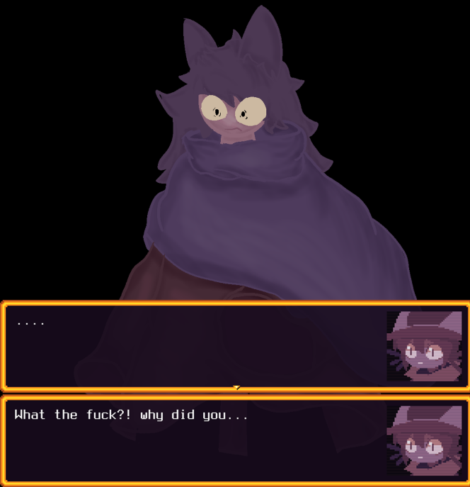 So she realizes she just uhh did a kill infront of you) I