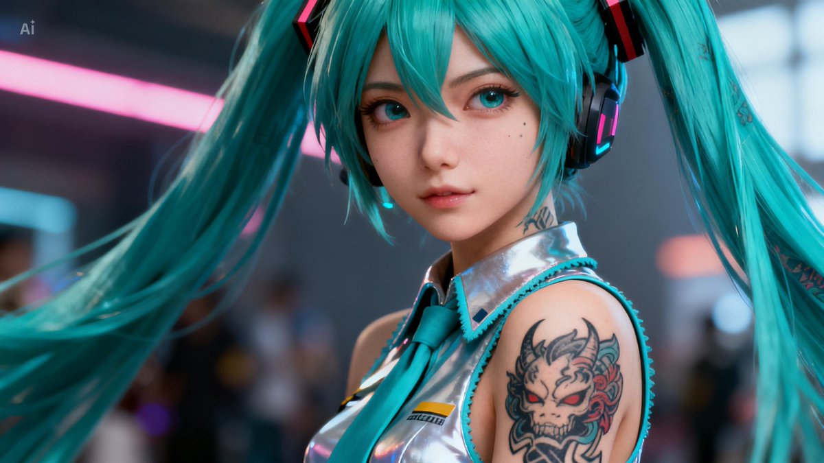 Moko1234559's tweet photo. Hatsune Miku 12: Inked Resonance
#HatsuneMiku #Vocaloid #Aiart #Inked_Resonance #Virtual_Idol #Aihumancollaboration #Capcut #Tattoos #Aigirls https://t.co/1sQxDb5dbk