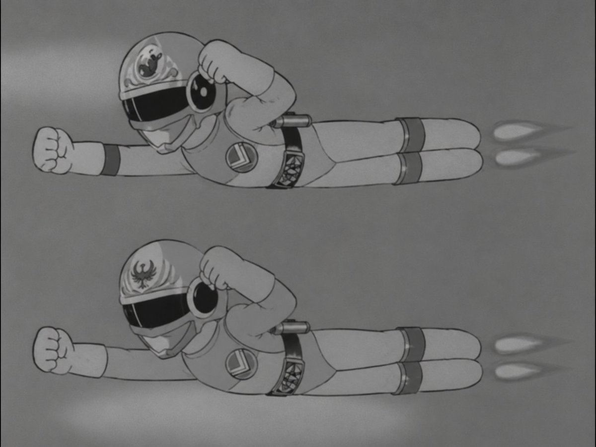60年代の鉄腕アトム風にチェンジマーメイドとチェンジフェニックス