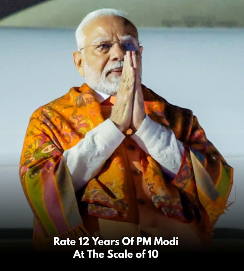 Modi Chart Score Scale of 10, Rate 12 years of PM Modi Ji.
