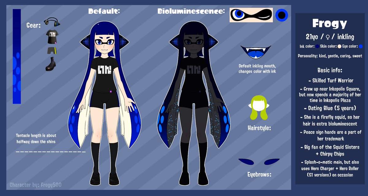 Frogy500's tweet photo. @Splatoon_ocs You’re in luck bcuz I’m the gal for that! I’ve got quite a few! 💙

Frogy, Agent S, and Izumi respectively! https://t.co/ukrH7R8pkb