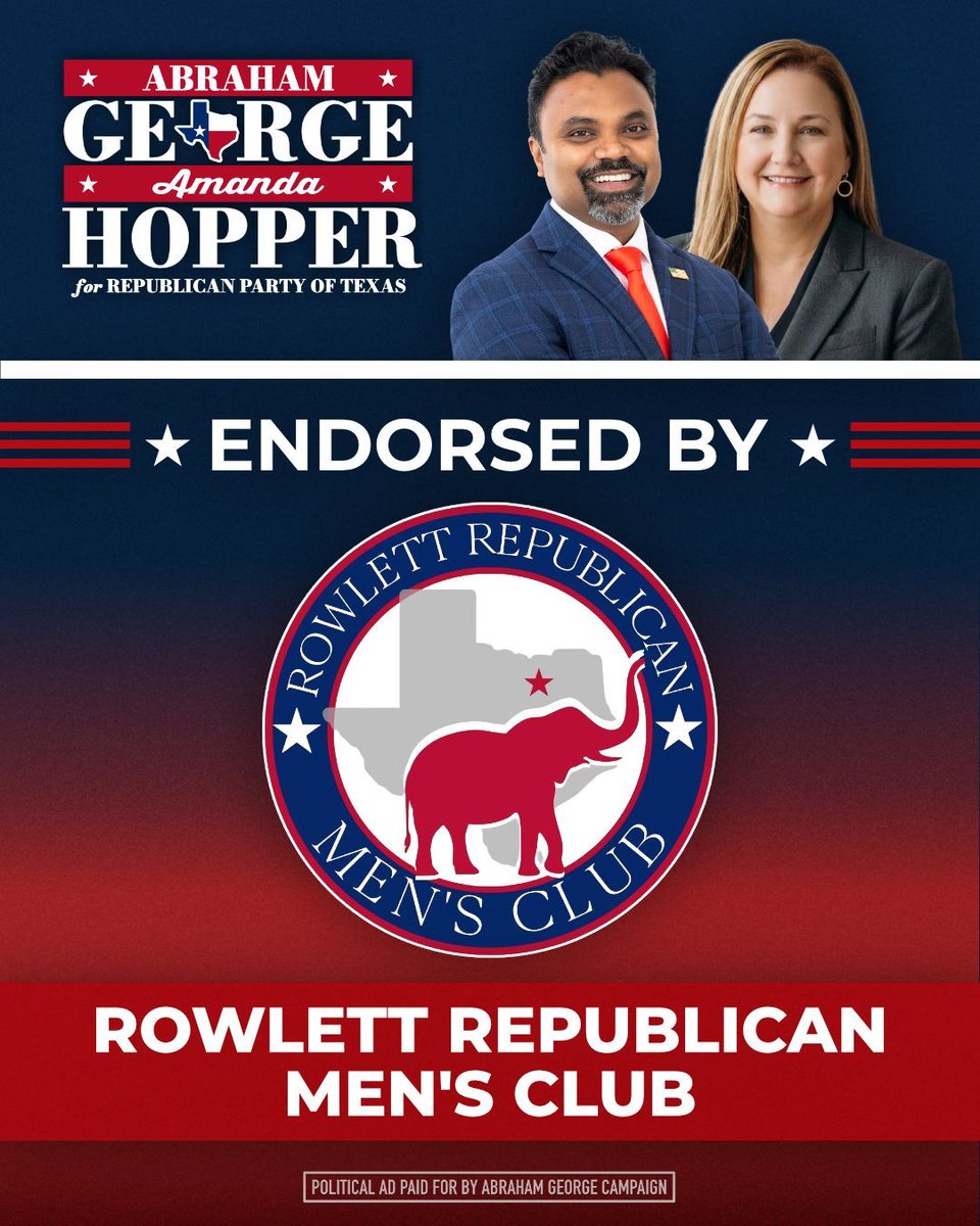 I am honored to receive the endorsement of the Rowlett Republican Men’s ...