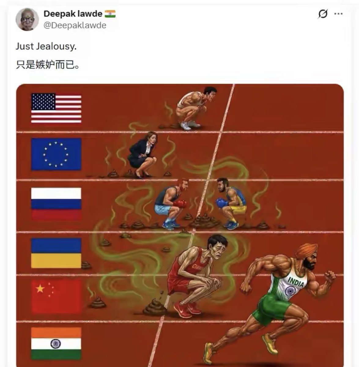 uncleTomat0's tweet photo. 印度人气坏了，发图反击！结果大家更欢乐了🤣 https://t.co/PqwvI9m6zH