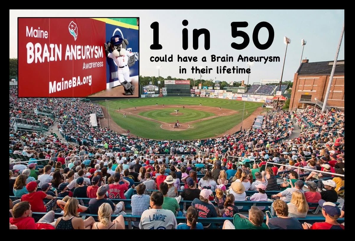 MaineBAorg's tweet photo. The Maine Brain Aneurysm Awareness Committee (MBAAC) is thrilled to partner with the @PortlandSeaDogs for a year-long community engagement at Hadlock Field. Our 8 x 16’ billboard banner presents us with a unique opportunity to reach a substantial audience. https://t.co/tYhurlc2Ap https://t.co/sQzvr6rVPw