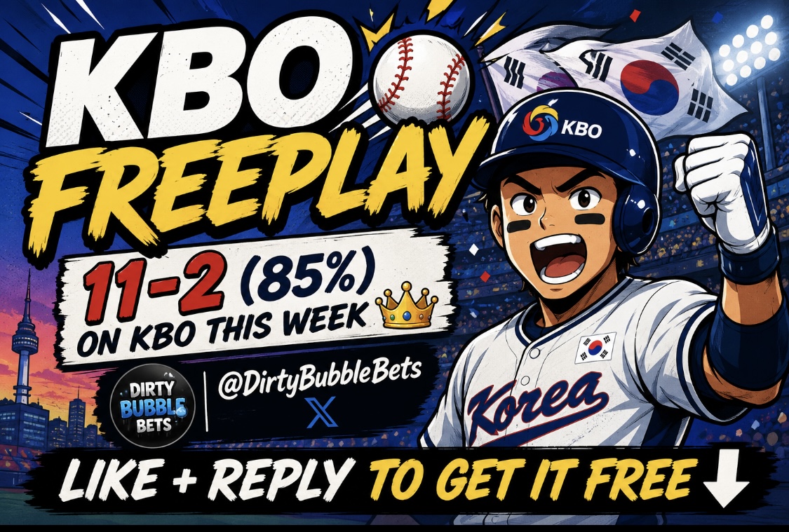 DirtyBubbleBets's tweet photo. FREE KBO WAKE AND CASH 🇰🇷

My 𝗕𝗼𝘁 will send to everyone who 𝗟𝗜𝗞𝗘𝗦 + 𝗥𝗘𝗣𝗟𝗜𝗘𝗦 (must follow @DirtyBubbleBets)

11-2 (85%) On KBO Plays This Week 👑 https://t.co/4u0pOqIOiA