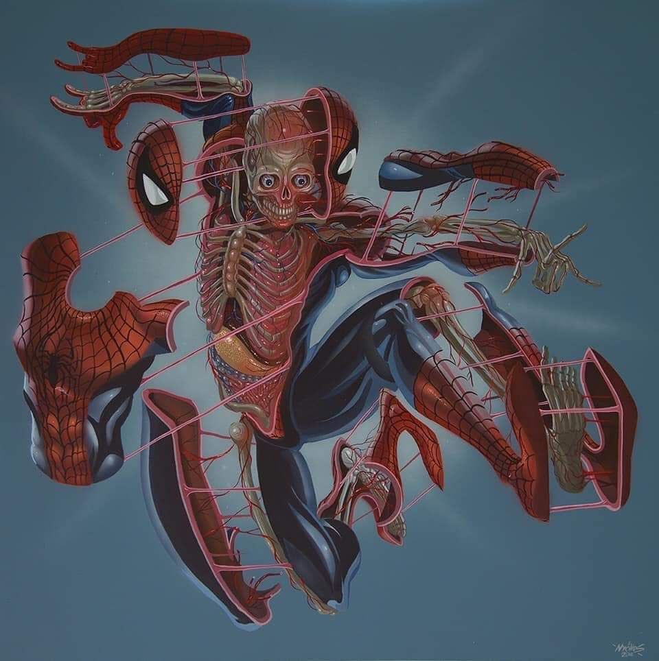pmamtraveller's tweet photo. "Dissection of Spiderman" by artist Nychos. https://t.co/yxJxcfuBcV
