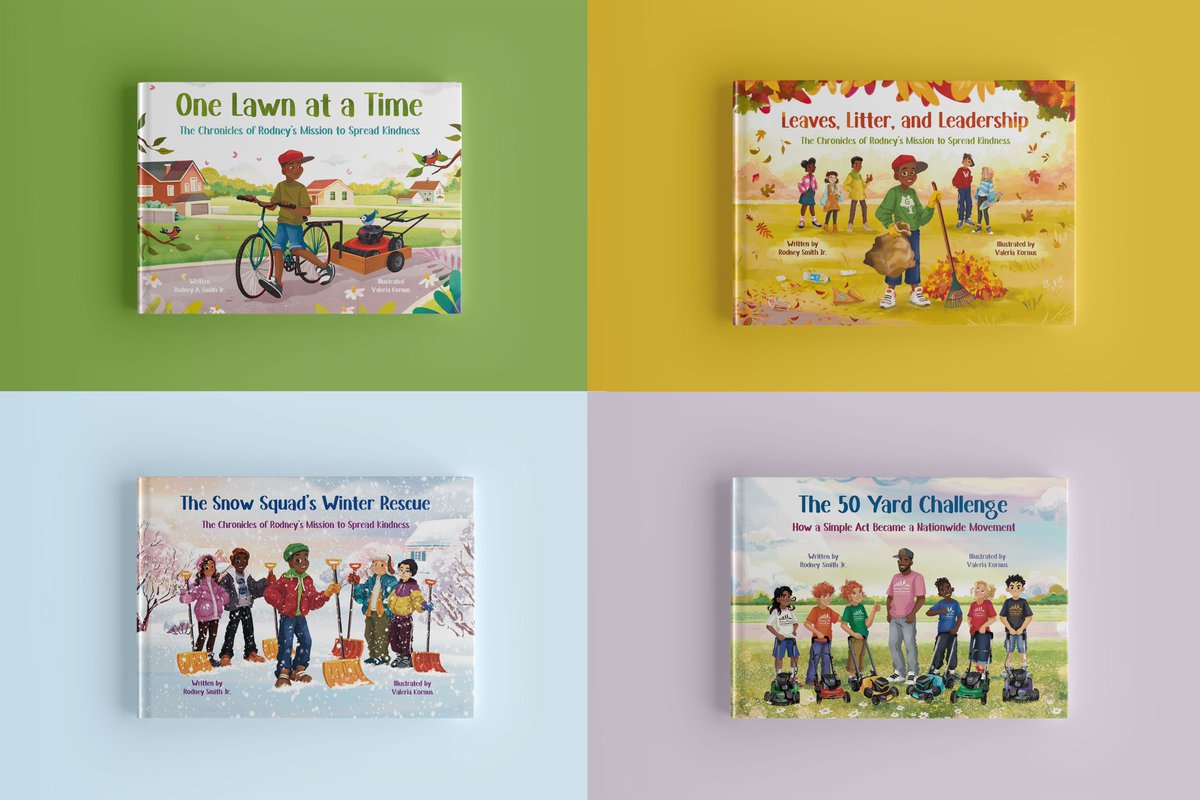 iamrodneysmith's tweet photo. Two years ago, I published my first children’s book, based on my real-life story but reimagined as if I were a child carrying out the same mission of serving others. Today, that one book has grown into a collection of four children’s books. Throughout the school year, I travel to schools across the country, primarily visiting Pre-K and kindergarten classes. During these visits, I read my books, host fun Bubble Mowing Days with toy bubble mowers, and give each child a copy of one of my books along with their own bubble mower. As we look ahead to the next school year, I’d love to visit even more schools and share the message of kindness, service, and helping others. If you know of a school in your area that may be interested, please let me know! Link in bio to learn more about books