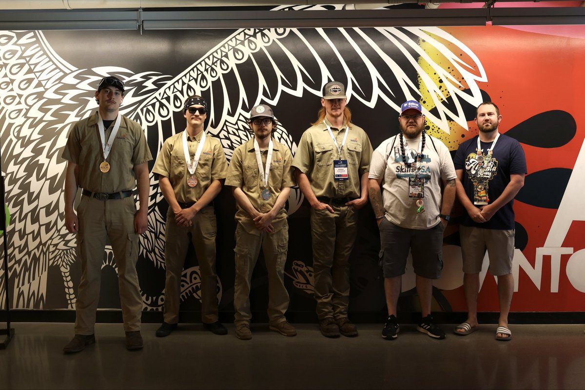sfccmo's tweet photo. That’s a podium finish! 😮‍💨🥈

SFCC students Ashton McCampbell, Braxton Poort, and Thomas Carroll of the Automated Manufacturing Technology team earned SILVER medals, taking SECOND in the nation at the SkillsUSA National Leadership & Skills Conference in Atlanta, Georgia!

While he didn’t finish in the top three, Rodney Schuchmann represented SFCC and Missouri well on the national stage in the Industrial Motor Control competition. We are still waiting on official placements, so stay tuned!

Congratulations, Roadrunners! We are so proud of you! 💙