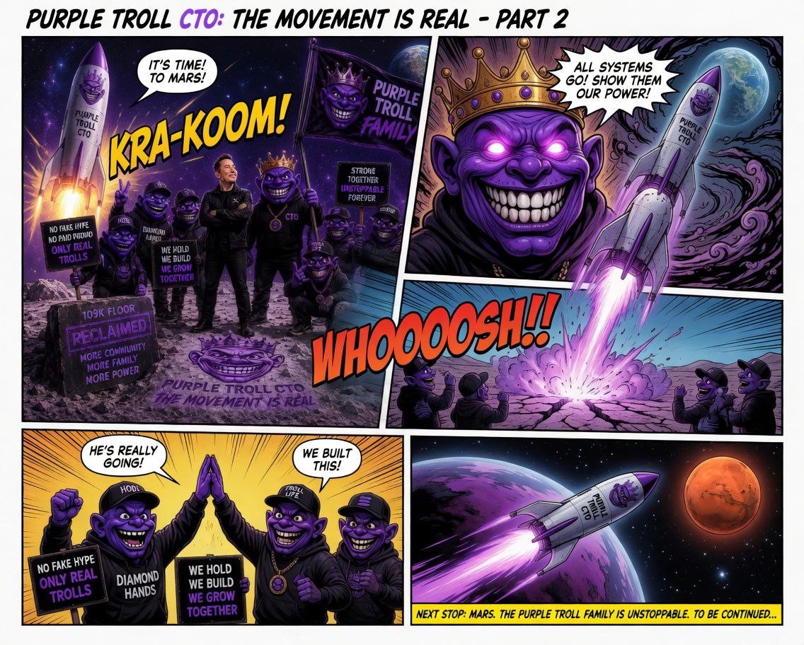 sha616's tweet photo. @0xCryptoshi Before you go to bed hope you git your bags loaded with PURPLE TROLL https://t.co/yFb5C4WIA7
