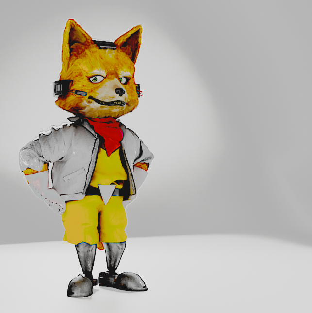 thatbrotha21's tweet photo. He's finally done. The starfox puppet from the 1993 japanese commercials #B3D #blender https://t.co/Wff0fhQ9RV