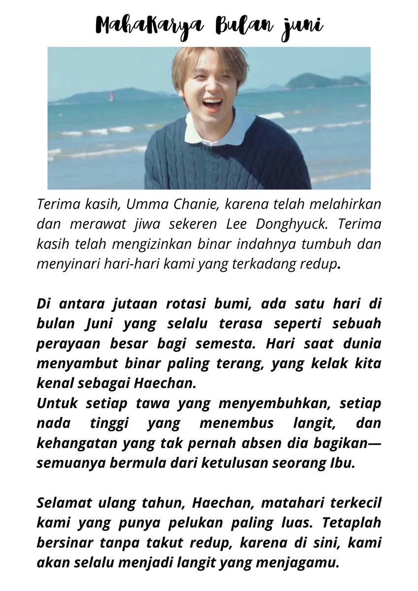 sawscribe's tweet photo. Serta mulia, Lee Haechan 🤎 https://t.co/H1C5g3r5US