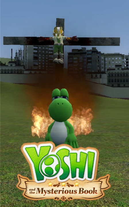 YoshiFromSM's tweet photo. HEY 
@NintendoAmerica
 MAKE THIS THE NEW COVER ART FOR YOSHI AND THE MYSTERIOUS BOOK
FRICK YOU @StarFoxTeamLead https://t.co/mY7LxFyb61