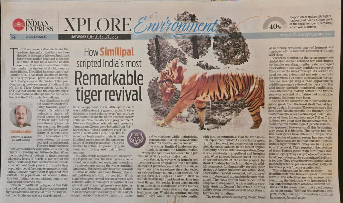 bimal1966's tweet photo. Beautifully documented the revival success story in Similipal by former CWLW,Odisha👍👍@NewIndianxpress @Similipal_South https://t.co/QVB8X9XfPF