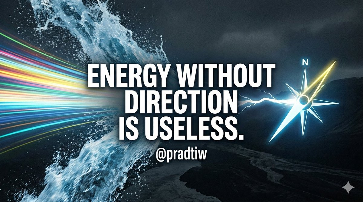 pradtiw's tweet photo. "Energy without direction is useless."
#wisewords
​#quoteoftheday https://t.co/W7LaPz918S