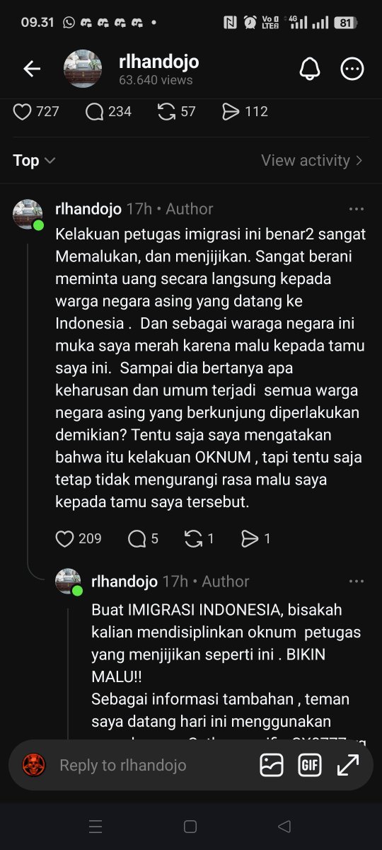 skullcmdr's tweet photo. https://t.co/egdZMP80D2
Kepada @ditjen_imigrasi , ada keluhan terhadap kelakuan petugas @imigrasi_soetta, mohon perhatian, terima kasih
@detikcom @tribunnews @bbcindonesia @cnnindonesia @kempanrb @kpk_ri @kumparan @kompascom @tempodotco @jawapos https://t.co/Sd1vJGWnFo