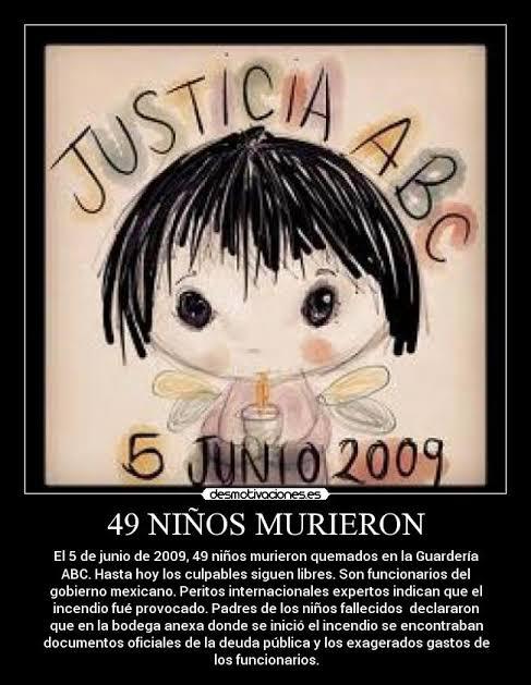 nonalorehedzg03's tweet photo. @missing_bc @L0L43376797 @qual36 @rcanudasg El 5 de junio del 2009, 49 niñ@ s murieron quemados en la #GuarderiaABC  y hasta hoy los culpables siguen libres.  
#Justicia https://t.co/BLsbTbBcKk