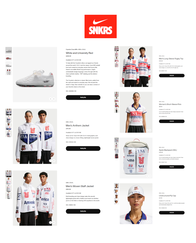 yasuakifujii's tweet photo. SNKRS US にてフルラインナップが公開
https://t.co/EUlf1x16Ty

コラボシューズの CRYOSHOT や、アンセムジャケット、スタッフジャケット、ロングスリーブラグビートップス、ショートスリーブポロ、バックアップ、キャップなど計7型がラインナップ

Virgil Abloh Archive × NIKE “Team USA” コレクションが6月11日(木)/13日(土)/16日(火)に発売予定

- V.A.A. VAA ヴァージル ナイキ クライオショット