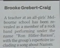 TheDancingSlug's tweet photo. @theheraldsun @TISM_Root What was the song, Brooke? Was it the one about shitting on Hitler's face, Brooke?

You're a goddamn hack working for a zionist rag. https://t.co/M50jiacfda