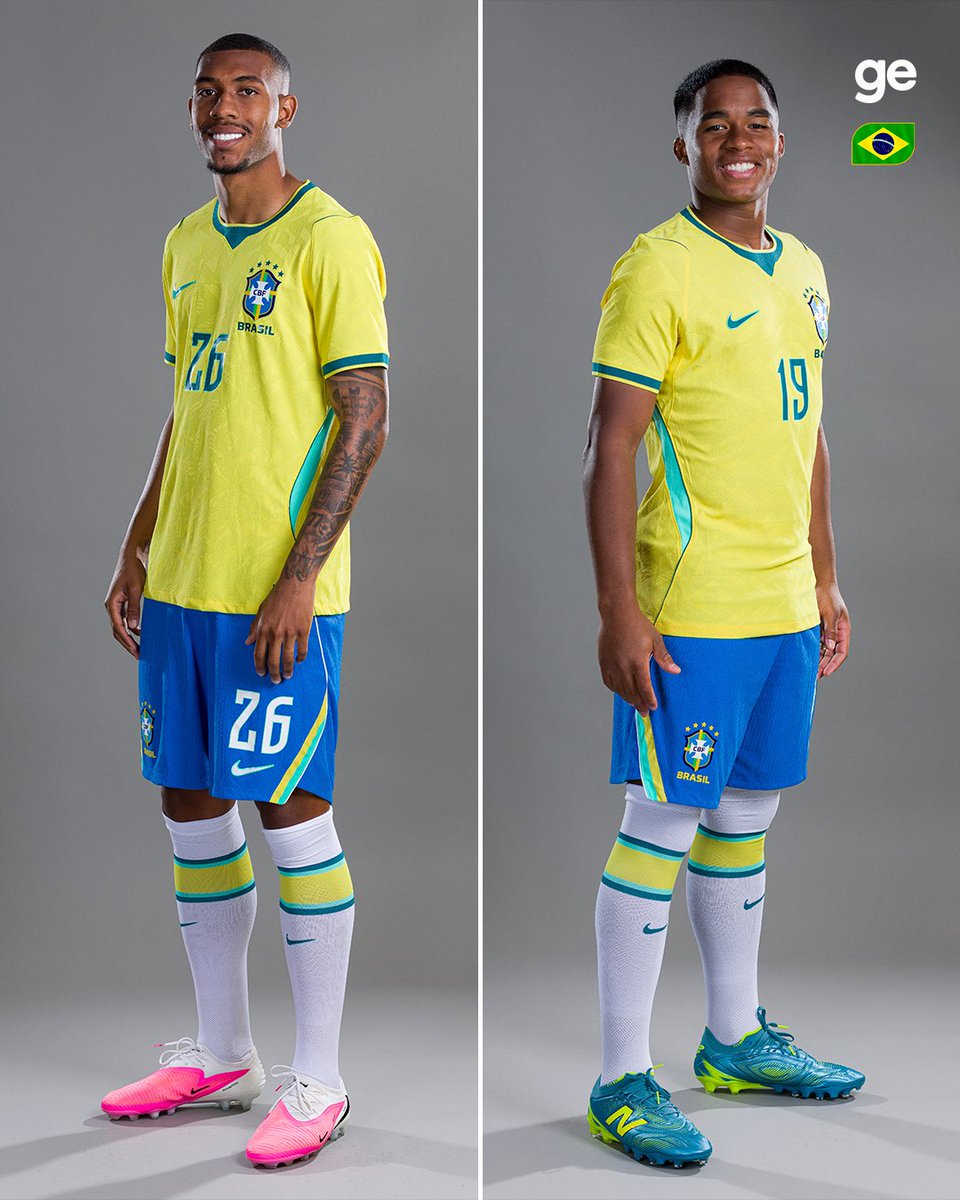 geglobo's tweet photo. 🇧🇷 Rayan e Endrick, ambos com 19 anos, são os jogadores mais jovens da Seleção em uma Copa do Mundo desde Ronaldo, em 1994. Confira os registros oficiais da FIFA dos dois para o Mundial de 2026.

📸 Getty Images

#ge2026 #futebol #seleçãobrasileira #fotos #endrick #rayan https://t.co/gMrML9arhm