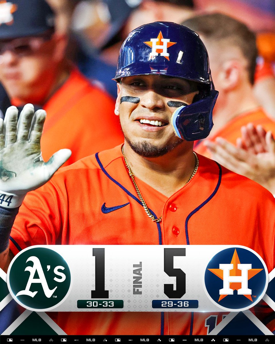 MLB's tweet photo. A three-run homer from Isaac Paredes powers the @Astros to a win! https://t.co/vZURUsgEfZ